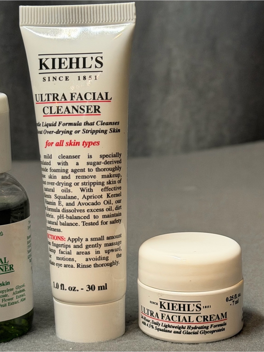 Kiehl's Ultra Facial Cleanser, Toner & Cream - White Packaging Duo